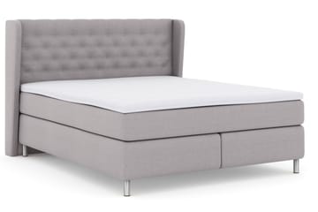 Select No 3 Komplett Sengepakke 180x200 Medium - Lysegrå/Metallben - Møbler - Senger - Komplett sengepakke