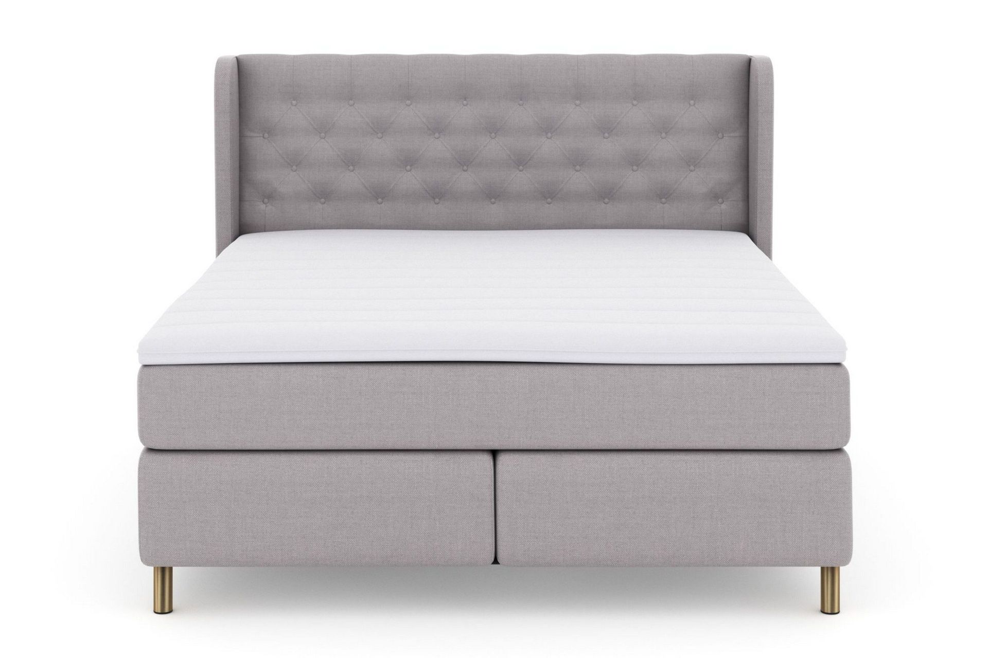 Select No 3 Komplett Sengepakke 210x210 Fast - Lysegrå/Kobberben