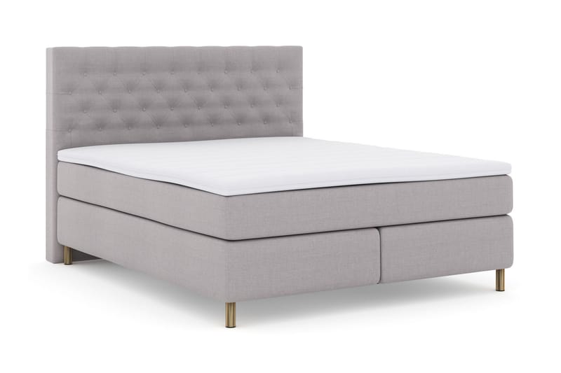 Select No 3 Komplett Sengepakke 210x210 Fast - Lysegrå/Kobberben - Møbler - Senger - Komplett sengepakke