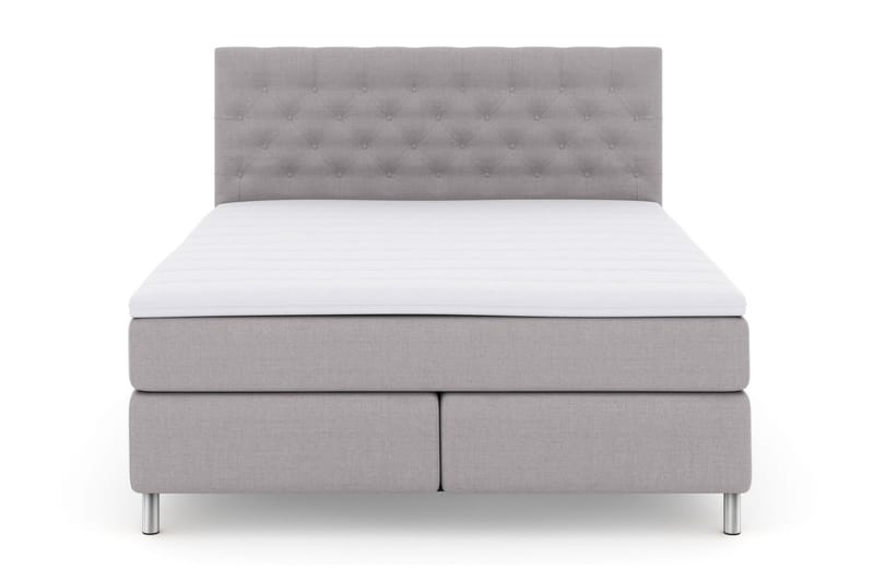 Select No 3 Komplett Sengepakke 210x210 Fast - Lysegrå/Metallben - Møbler - Senger - Kontinentalsenger