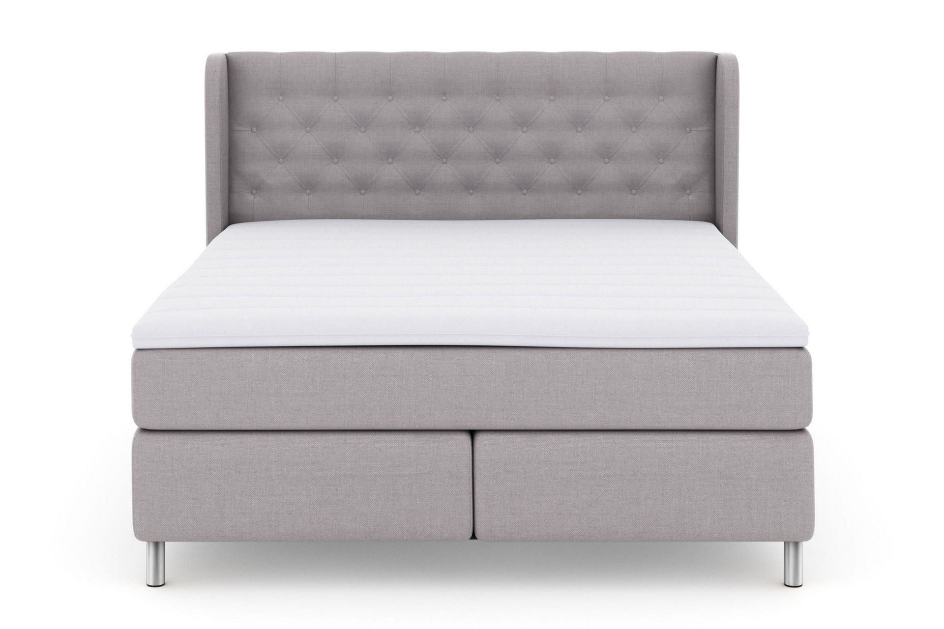 Select No 3 Komplett Sengepakke 210x210 Fast - Lysegrå/Metallben