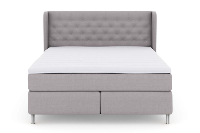 Select No 3 Komplett Sengepakke 210x210 Fast - Lysegrå/Metallben - Møbler - Senger - Komplett sengepakke