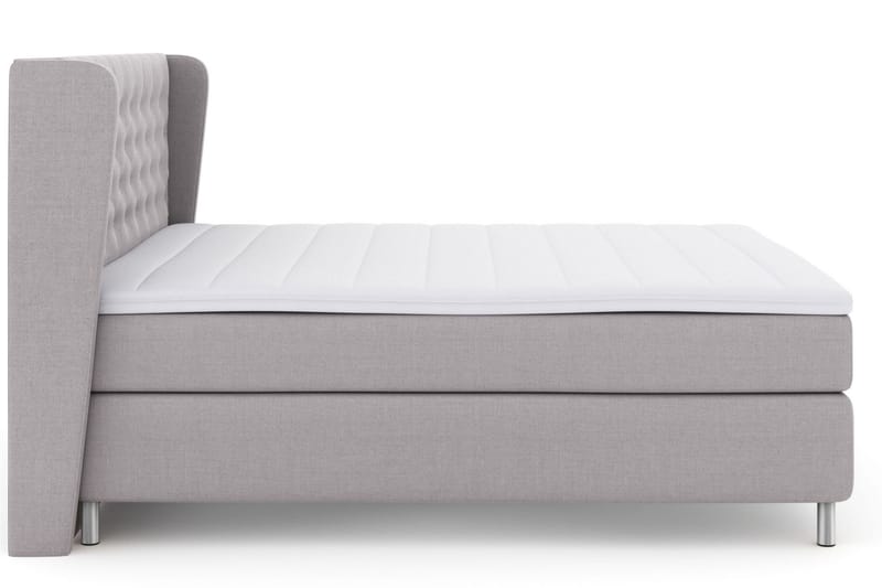 Select No 3 Komplett Sengepakke 210x210 Fast - Lysegrå/Metallben - Møbler - Senger - Komplett sengepakke