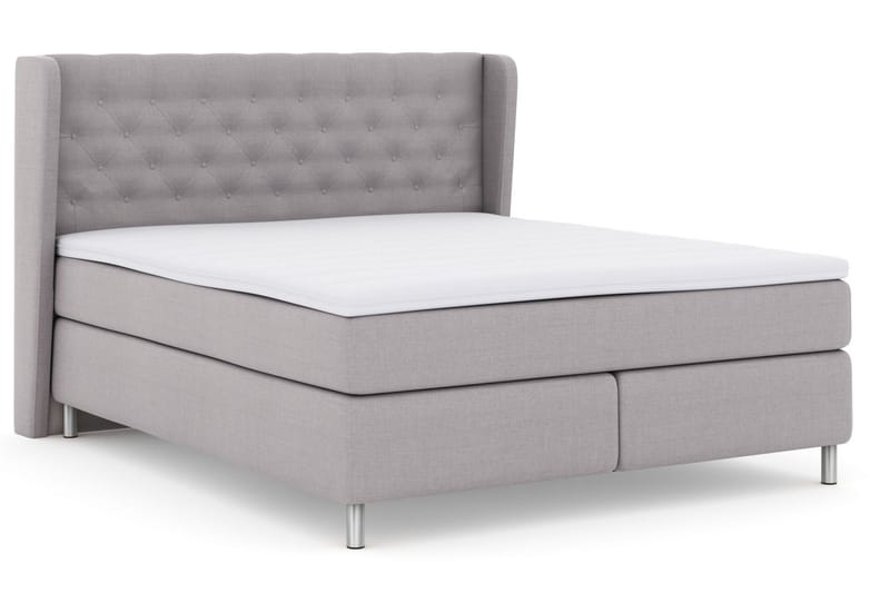 Select No 3 Komplett Sengepakke 210x210 Fast - Lysegrå/Metallben - Møbler - Senger - Komplett sengepakke