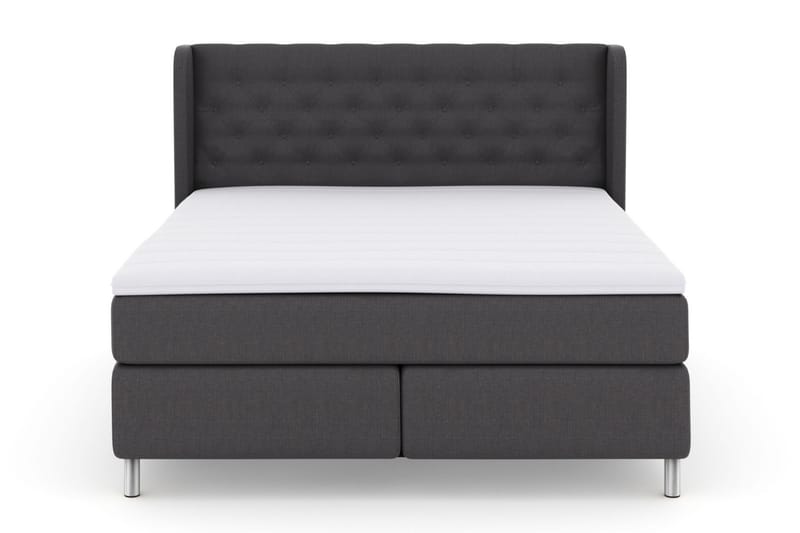 Select No 3 Komplett Sengepakke 210x210 Fast - Mørkegrå/Metallben - Møbler - Senger - Komplett sengepakke