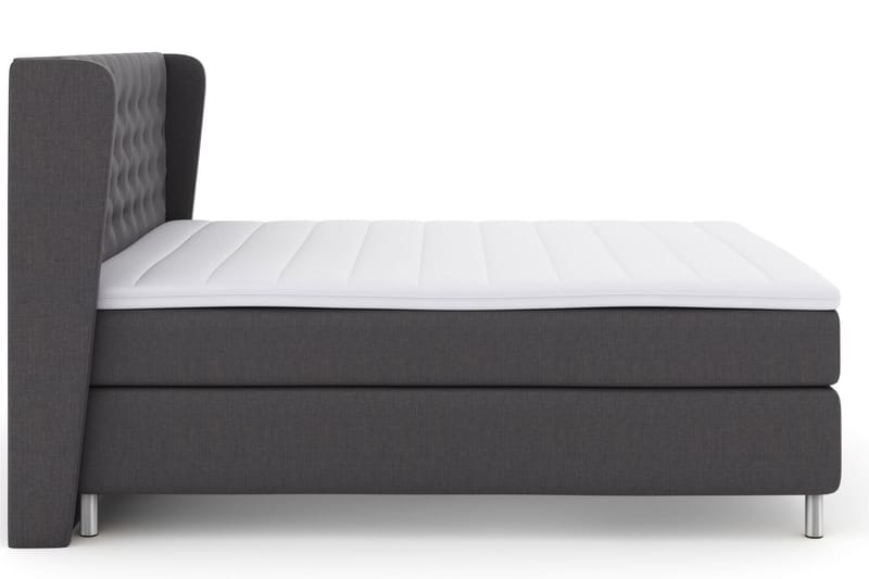 Select No 3 Komplett Sengepakke 210x210 Fast - Mørkegrå/Metallben - Møbler - Senger - Komplett sengepakke