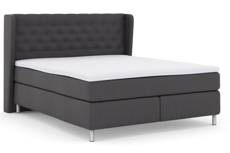 Select No 3 Komplett Sengepakke 210x210 Fast - Mørkegrå/Metallben - Møbler - Senger - Komplett sengepakke