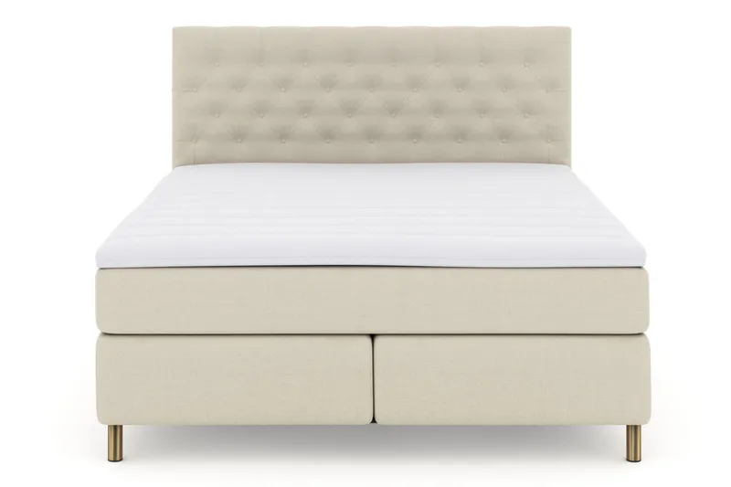 Select No 3 Komplett Sengepakke 210x210 Fast/Medium - Beige/Kobberben - Møbler - Senger - Kontinentalsenger