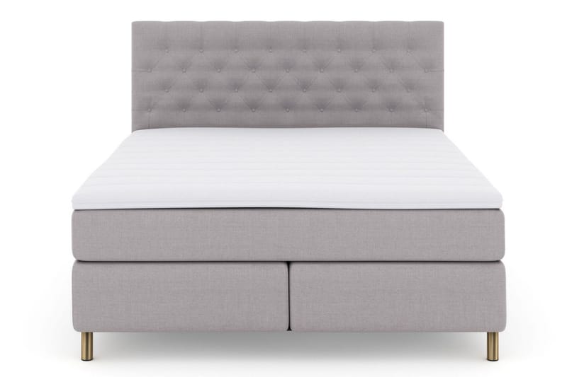 Select No 3 Komplett Sengepakke 210x210 Fast/Medium - Lysegrå/Kobberben - Møbler - Senger - Kontinentalsenger