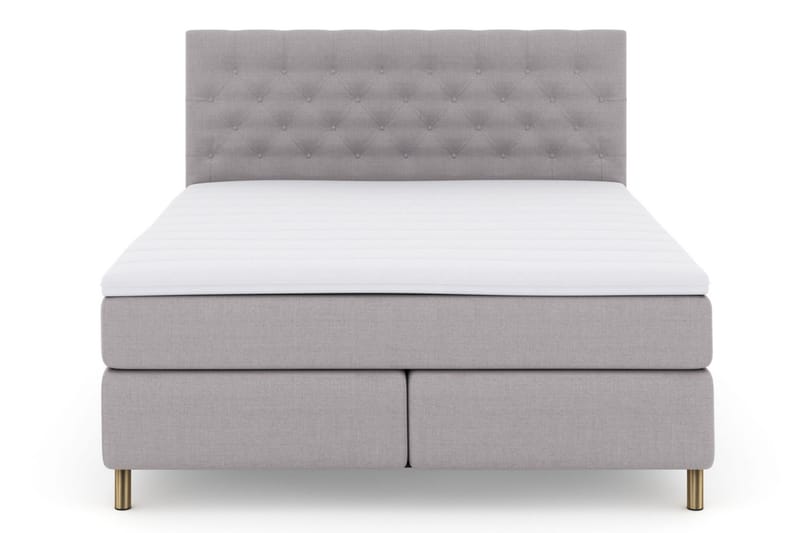 Select No 3 Komplett Sengepakke 210x210 Fast/Medium - Lysegrå/Kobberben - Møbler - Senger - Komplett sengepakke