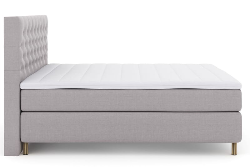 Select No 3 Komplett Sengepakke 210x210 Fast/Medium - Lysegrå/Kobberben - Møbler - Senger - Komplett sengepakke