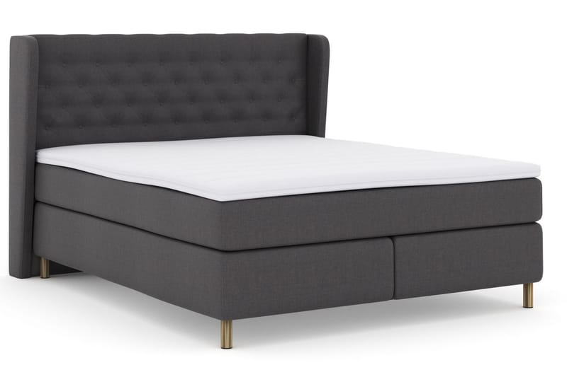 Select No 3 Komplett Sengepakke 210x210 Fast/Medium - Mørkegrå/Kobberben - Møbler - Senger - Kontinentalsenger