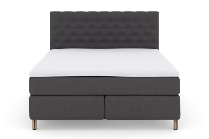 Select No 3 Komplett Sengepakke 210x210 Fast/Medium - Mørkegrå/Kobberben - Møbler - Senger - Kontinentalsenger