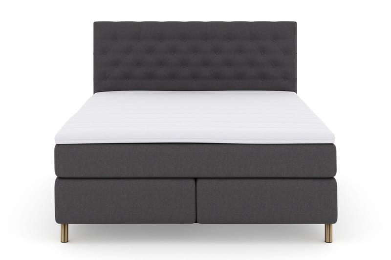 Select No 3 Komplett Sengepakke 210x210 Fast/Medium - Mørkegrå/Kobberben - Møbler - Senger - Komplett sengepakke