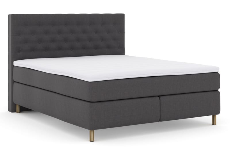 Select No 3 Komplett Sengepakke 210x210 Fast/Medium - Mørkegrå/Kobberben - Møbler - Senger - Komplett sengepakke