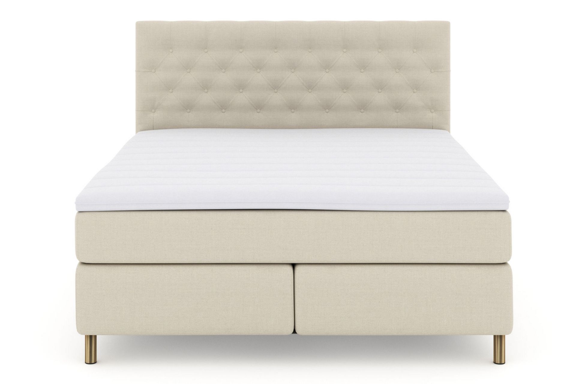 Select No 3 Komplett Sengepakke 210x210 Medium - Beige/Kobberben - Møbler - Senger - Komplett sengepakke