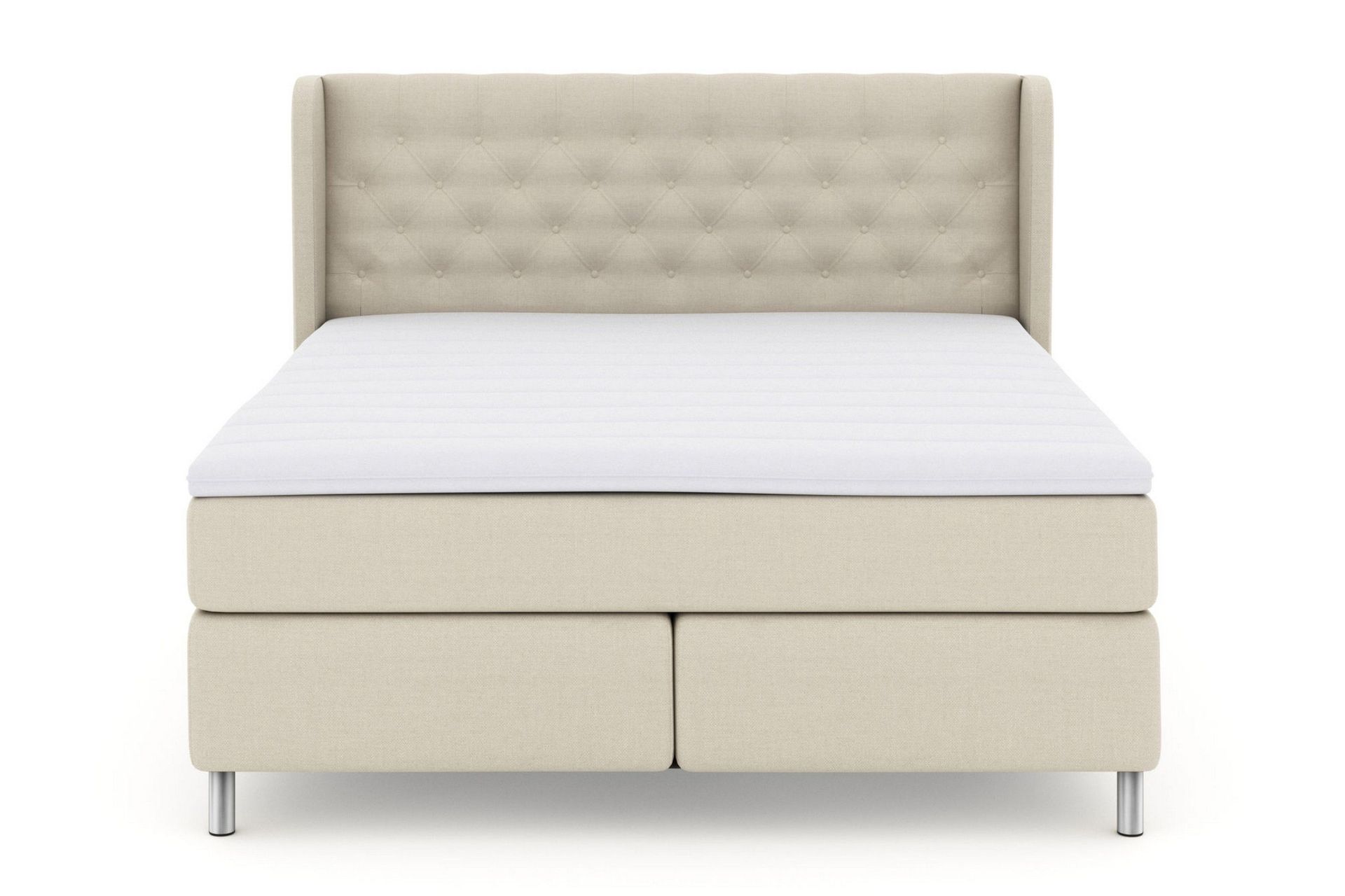 Select No 3 Komplett Sengepakke 210x210 Medium - Beige/Metallben