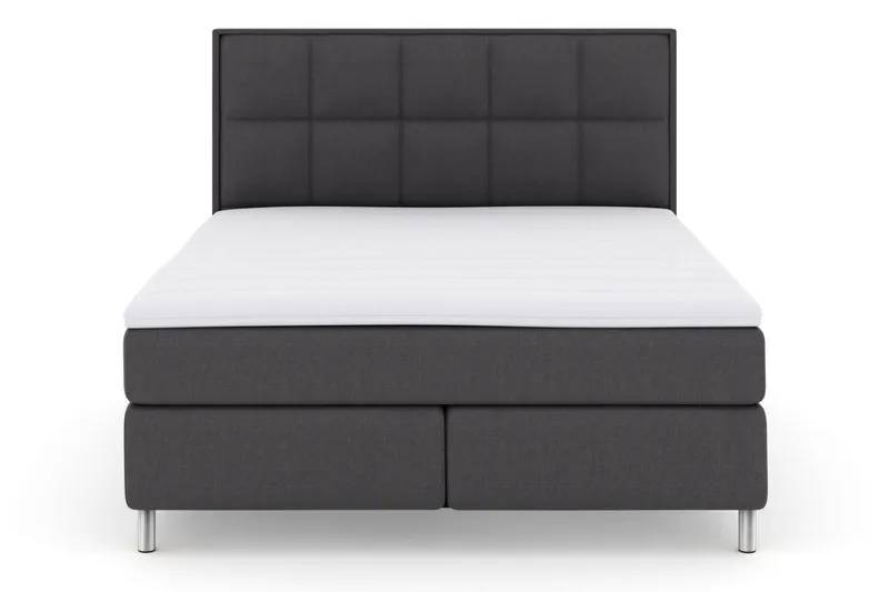 Select No 3 Komplett Sengepakke 210x210 Medium - Mørkegrå/Metallben - Møbler - Senger - Kontinentalsenger