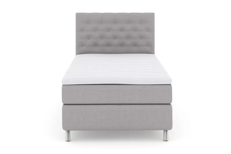 Select No 3 Kontinentalseng 120x200 Medium, Lysegrå/Metallben
