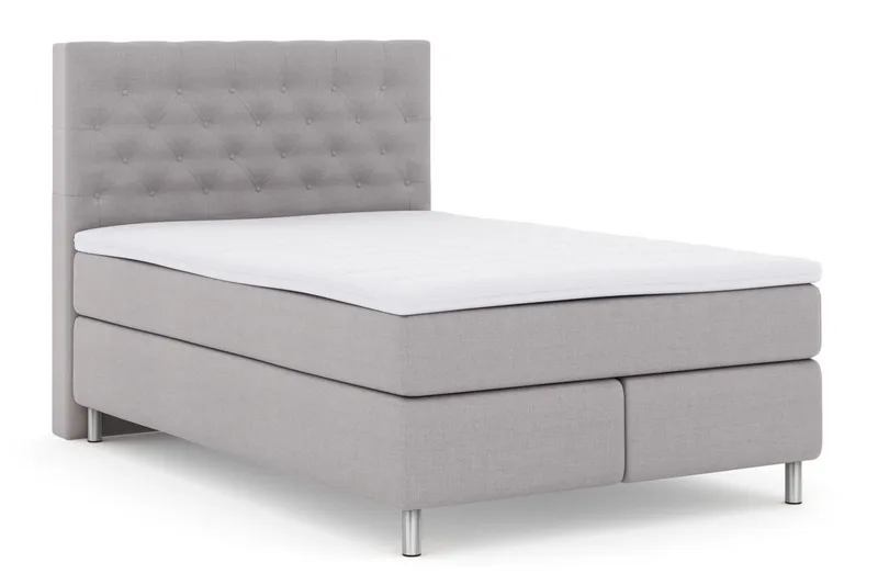 Select No 3 Kontinentalseng 140x200 Fast/Medium - Lysegrå/Metallben - Møbler - Senger - Kontinentalsenger