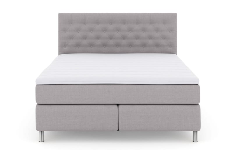 Select No 3 Kontinentalseng 160x200 Fast, Lysegrå/Metallben