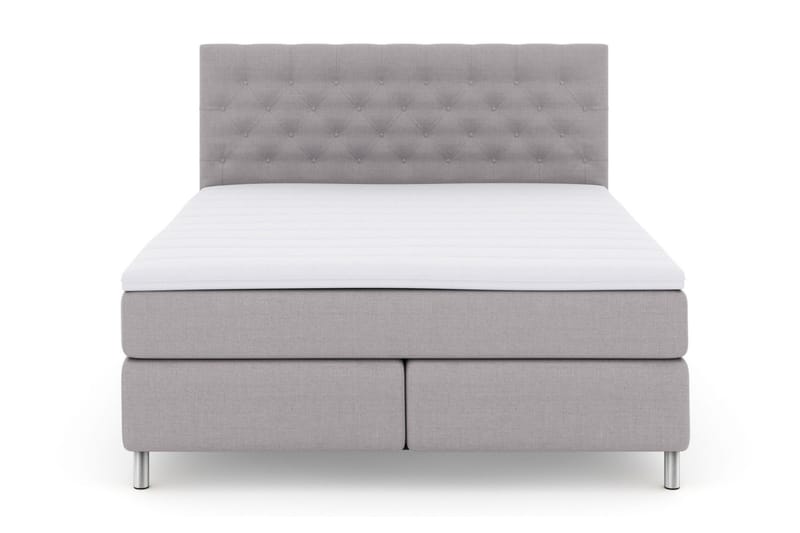 Select No 3 Kontinentalseng 180x200 Fast/Medium, Lysegrå/Metallben