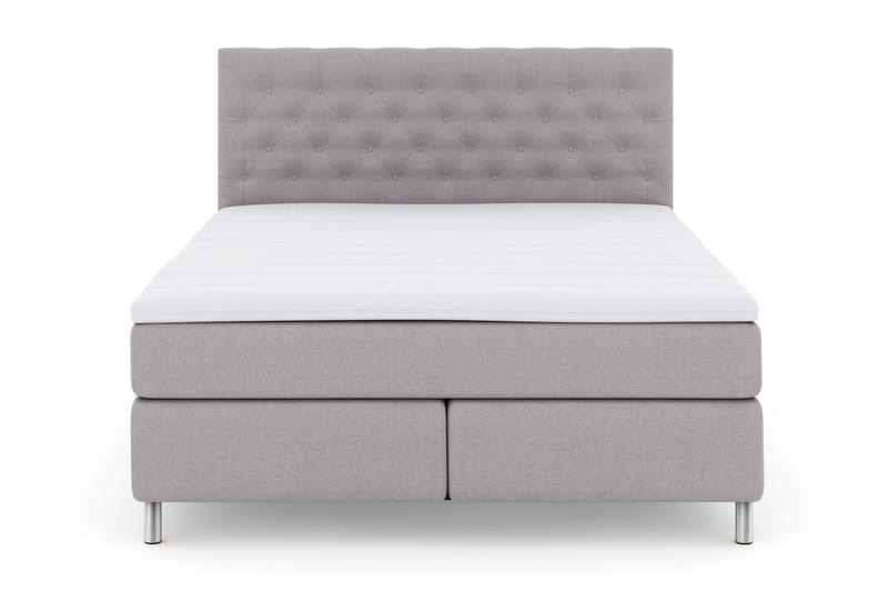 Select No 3 Kontinentalseng 180x200 Medium - Lysegrå/Metallben - Møbler - Senger - Kontinentalsenger