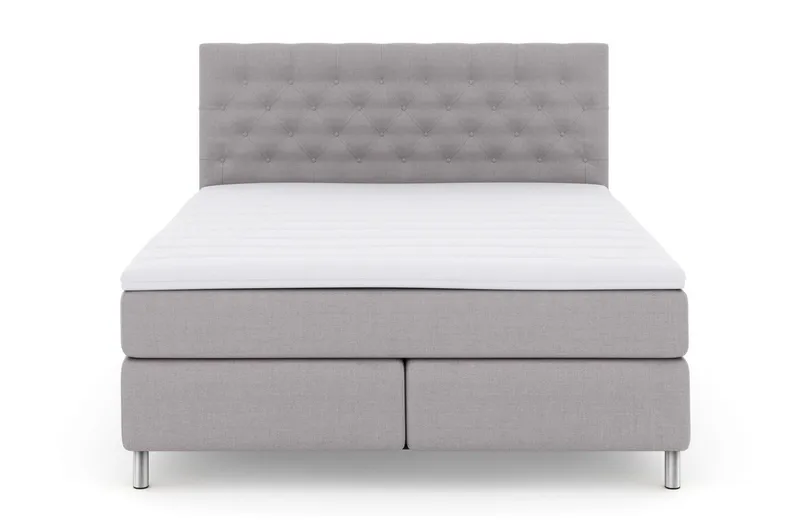Select No 3 Kontinentalseng 210x210 Fast/Medium - Lysegrå/Metallben - Møbler - Senger - Kontinentalsenger
