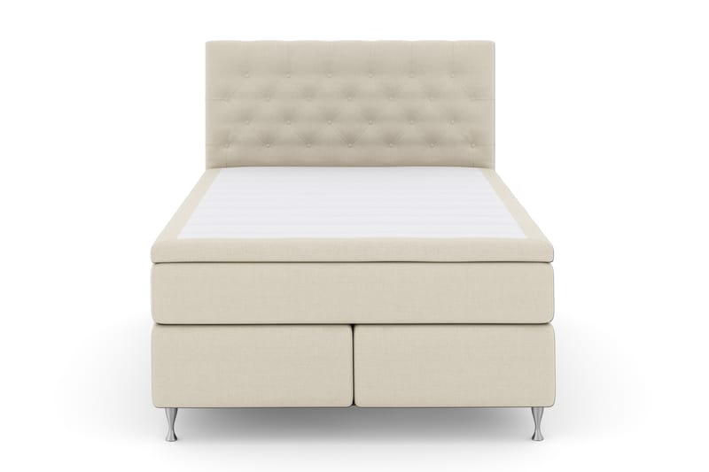 Select No 4 Komplett Sengepakke 140x200 Fast - Beige/Sølvben - Komplett sengepakke - Kontinentalsenger - Dobbeltsenger