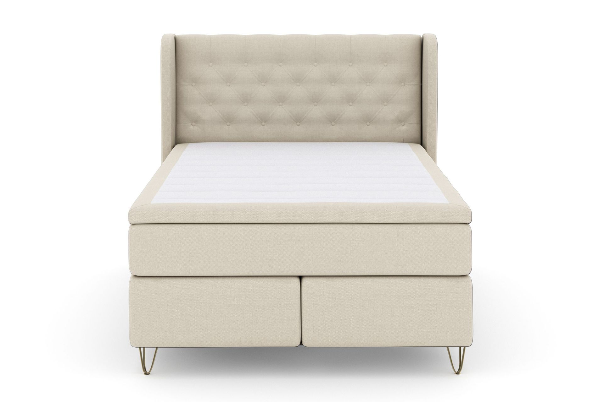 Select No 4 Komplett Sengepakke 140x200 Fast - Beige/V-formede Metallben