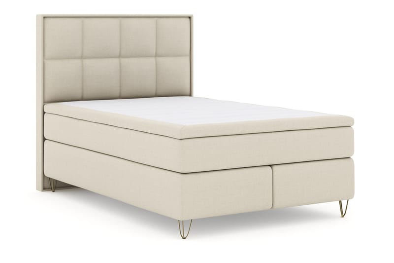 Select No 4 Komplett Sengepakke 140x200 Fast - Beige/V-formede Metallben - Møbler - Senger - Kontinentalsenger