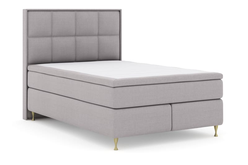 Select No 4 Komplett Sengepakke 140x200 Fast - Lysegrå/Gullben - Møbler - Senger - Komplett sengepakke