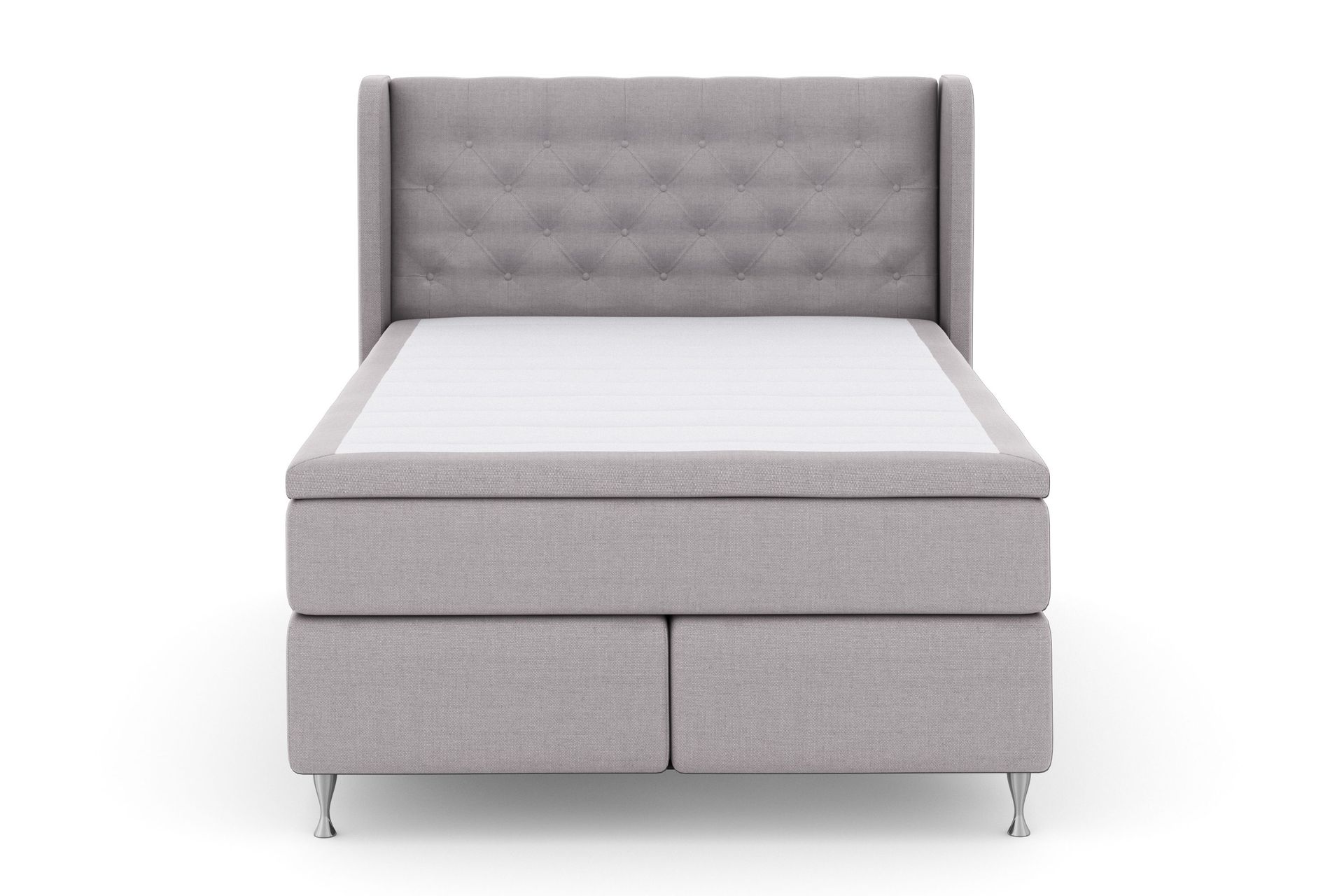 Select No 4 Komplett Sengepakke 140x200 Fast - Lysegrå/Sølvben
