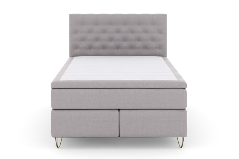Select No 4 Komplett Sengepakke 140x200 Fast - Lysegrå/V-formede Metallben - Møbler - Senger - Komplett sengepakke