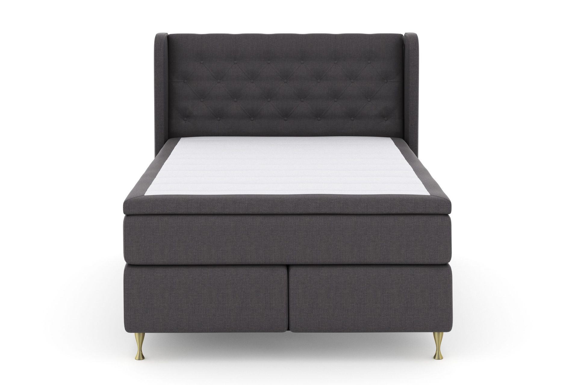 Select No 4 Komplett Sengepakke 140x200 Fast - Mørkegrå/Gullben