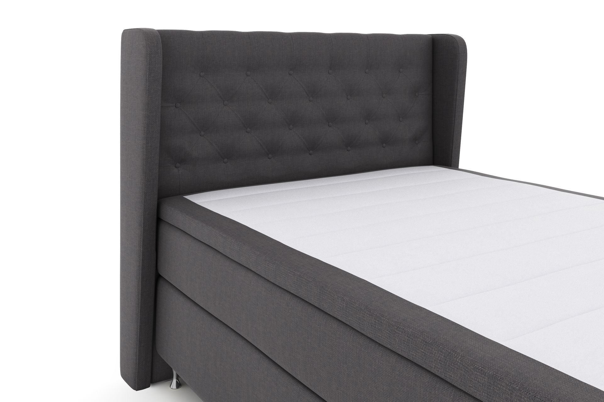 Select No 4 Komplett Sengepakke 140x200 Fast - Mørkegrå/Sølvben - Møbler - Senger - Komplett sengepakke
