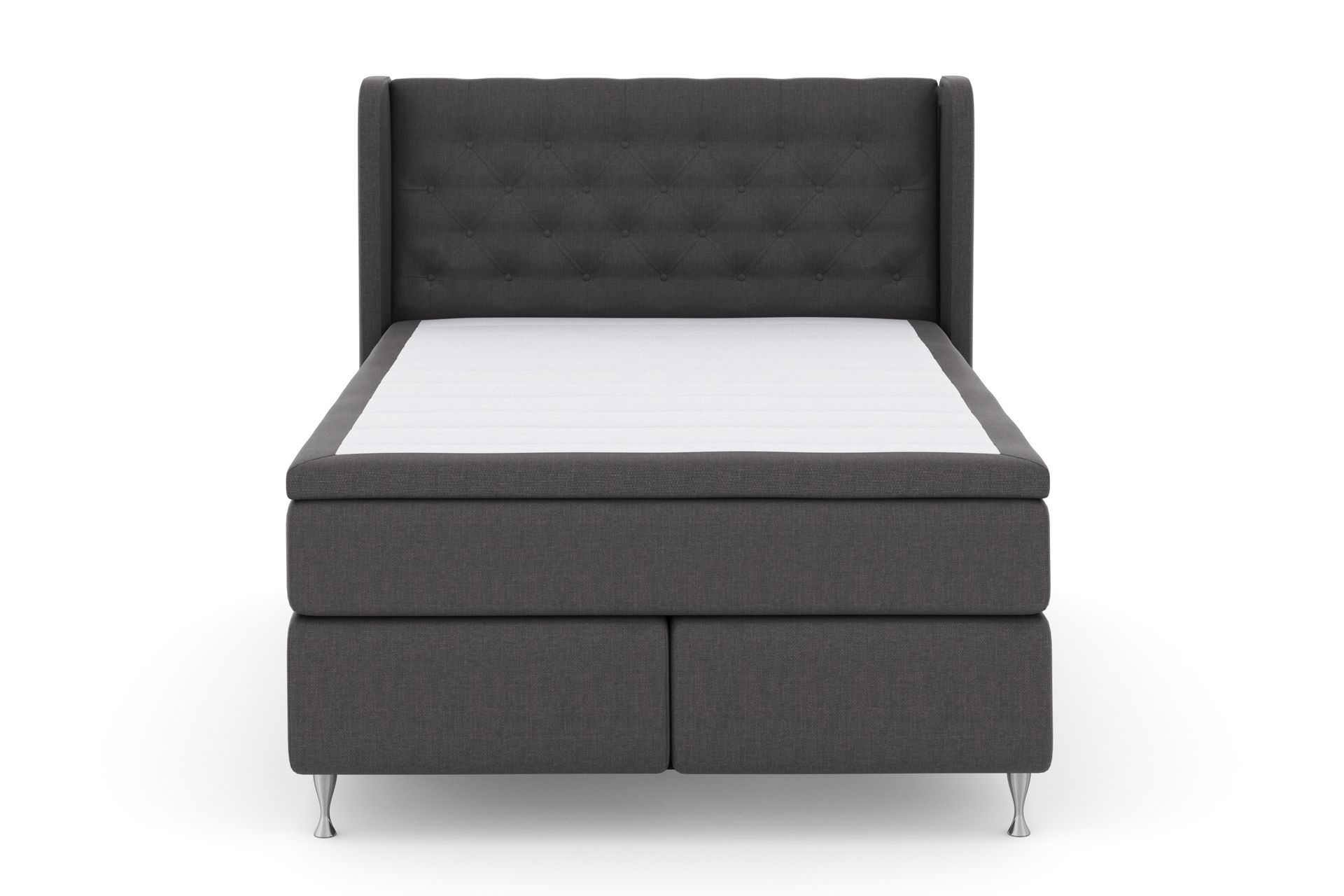 Select No 4 Komplett Sengepakke 140x200 Fast - Mørkegrå/Sølvben - Møbler - Senger - Komplett sengepakke