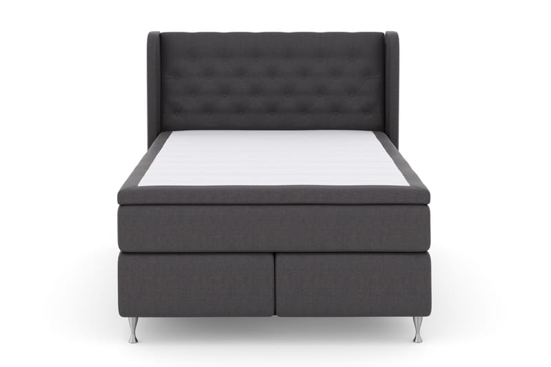 Select No 4 Komplett Sengepakke 140x200 Fast - Mørkegrå/Sølvben - Møbler - Senger - Komplett sengepakke