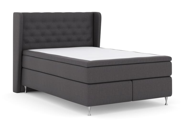 Select No 4 Komplett Sengepakke 140x200 Fast - Mørkegrå/Sølvben - Møbler - Senger - Komplett sengepakke