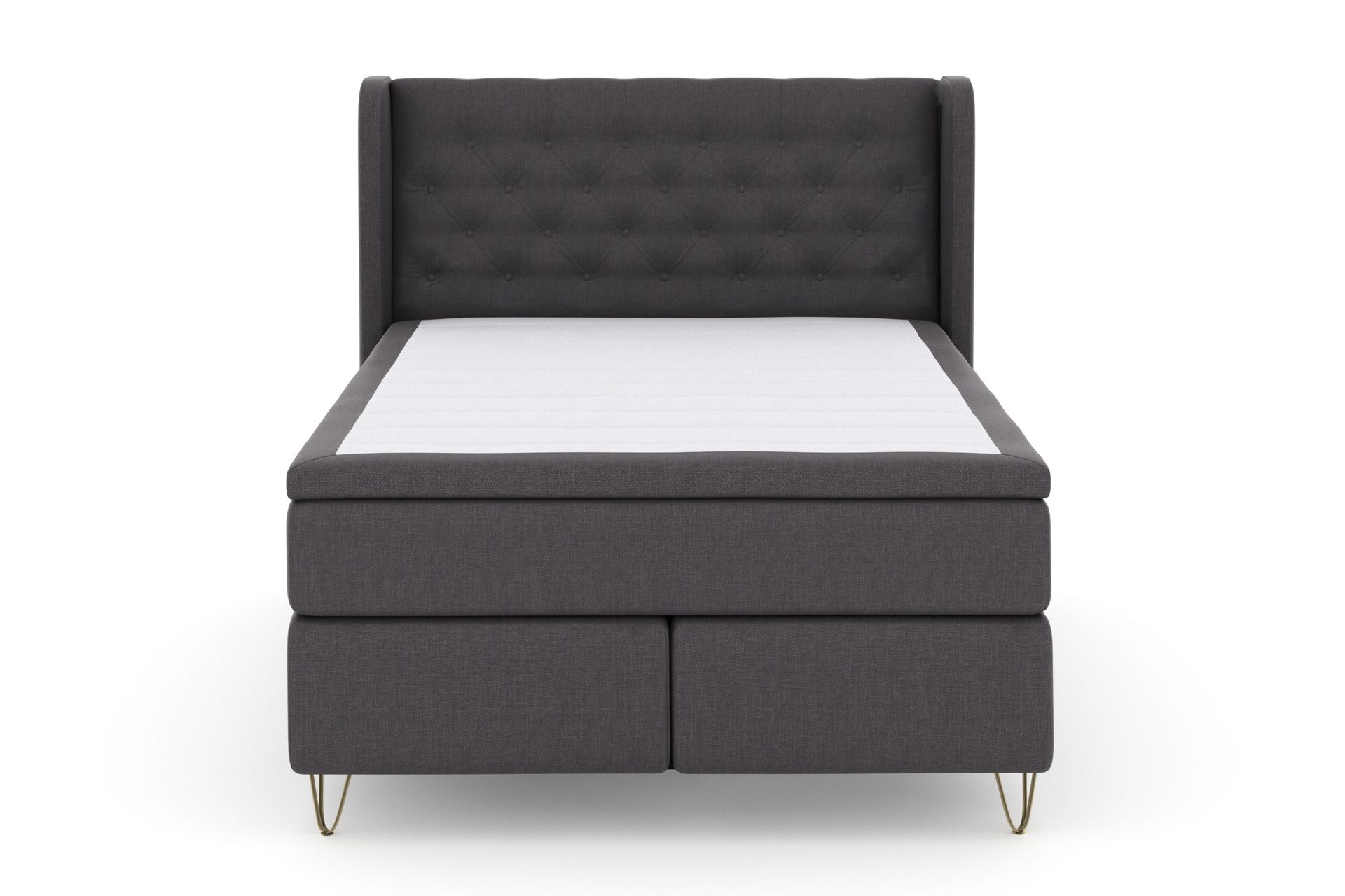 Select No 4 Komplett Sengepakke 140x200 Fast - Mørkegrå/V-formede Metallben