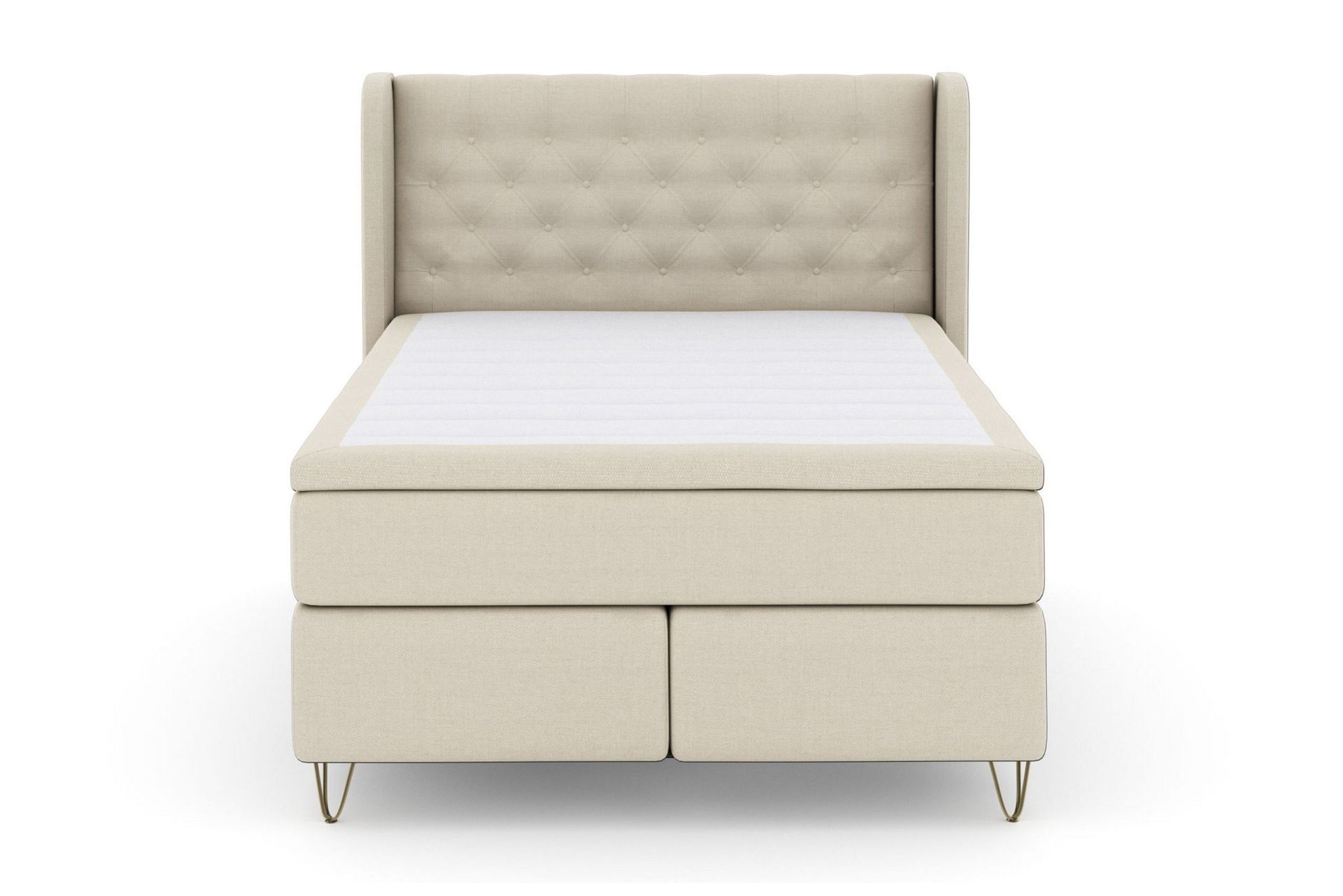 Select No 4 Komplett Sengepakke 140x200 Fast/Medium - Beige/V-formede Metallben