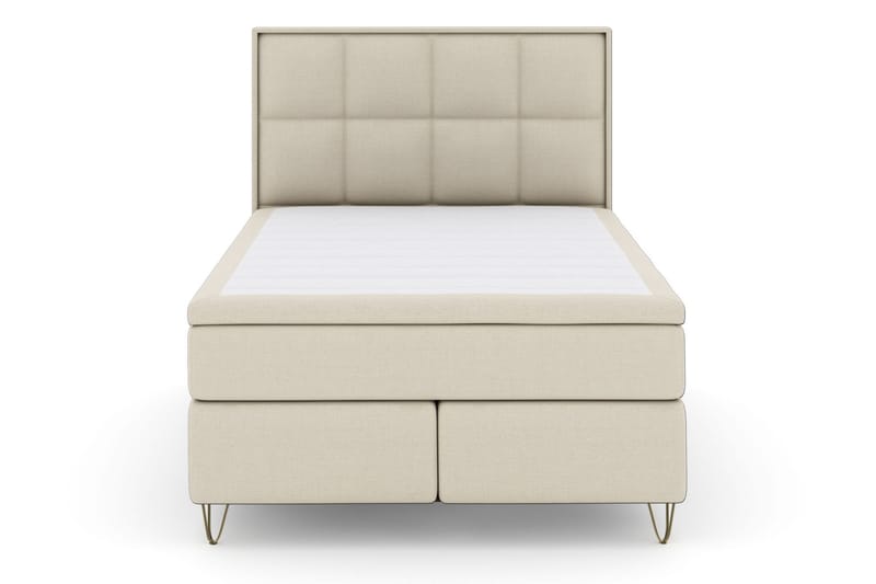 Select No 4 Komplett Sengepakke 140x200 Fast/Medium - Beige/V-formede Metallben - Komplett sengepakke - Kontinentalsenger - Dobbeltsenger