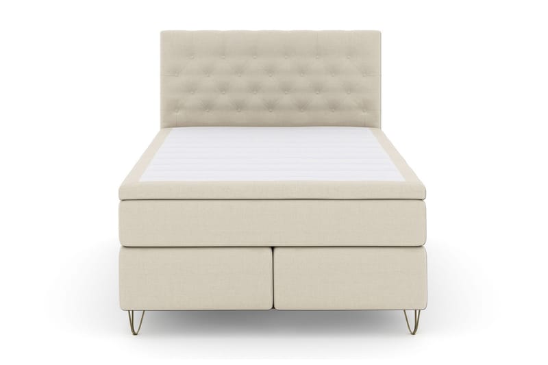 Select No 4 Komplett Sengepakke 140x200 Fast/Medium, Beige/V-formede Metallben