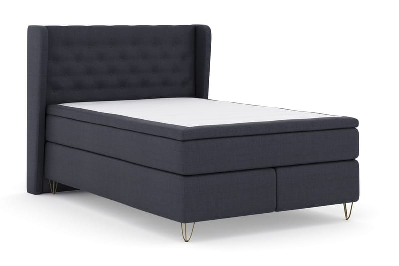Select No 4 Komplett Sengepakke 140x200 Fast/Medium - Blå/V-formede Metallben - Møbler - Senger - Komplett sengepakke