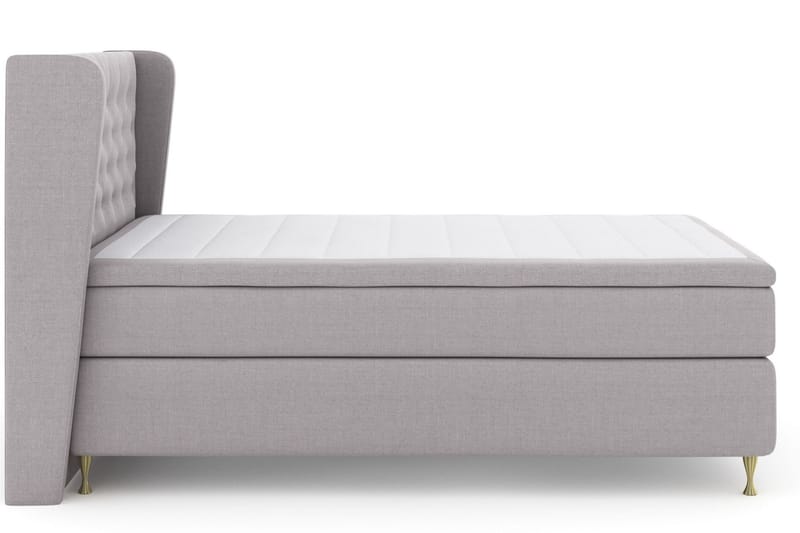 Select No 4 Komplett Sengepakke 140x200 Fast/Medium - Lysegrå/Gullben - Møbler - Senger - Komplett sengepakke
