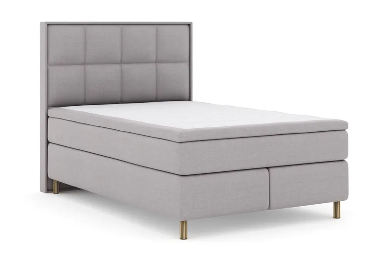 Select No 4 Komplett Sengepakke 140x200 Fast/Medium - Lysegrå/Kobberben - Møbler - Senger - Kontinentalsenger