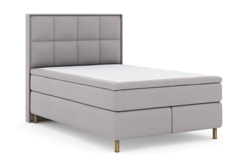 Select No 4 Komplett Sengepakke 140x200 Fast/Medium - Lysegrå/Kobberben - Møbler - Senger - Kontinentalsenger