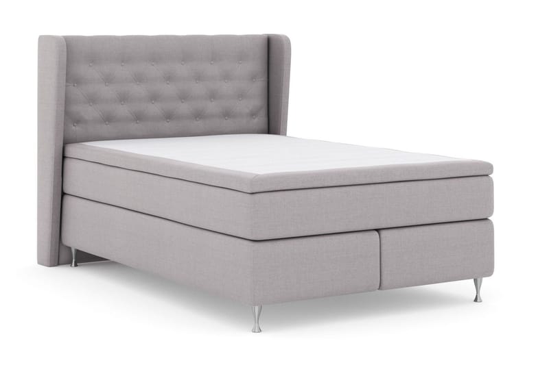 Select No 4 Komplett Sengepakke 140x200 Fast/Medium - Lysegrå/Sølvben - Møbler - Senger - Kontinentalsenger