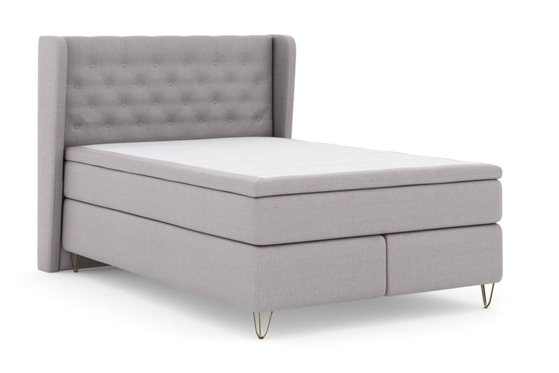 Select No 4 Komplett Sengepakke 140x200 Fast/Medium - Lysegrå/V-formede Metallben - Møbler - Senger - Kontinentalsenger