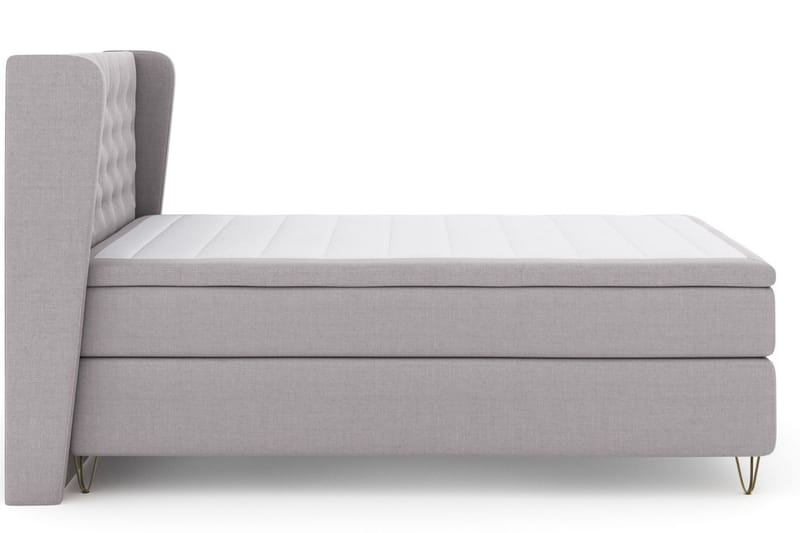 Select No 4 Komplett Sengepakke 140x200 Fast/Medium, Lysegrå/V-formede Metallben